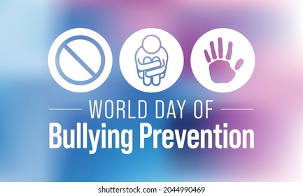 World day of Bullying prevention is observed every year in October, to focus and raise awareness on bullying. Vector illustration