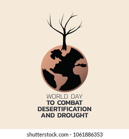 World Day to Combat Desertification and Drought Vector illustration