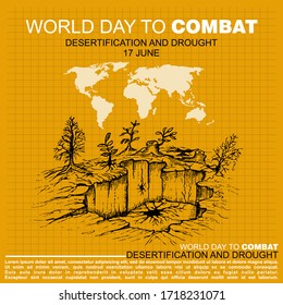 World Day to Combat Desertification and Drought, Poster vector