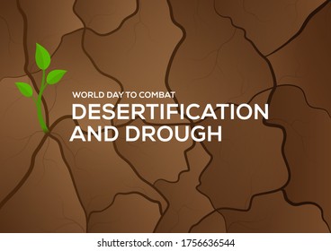 world day to combat desertification and drought with growing tree background
