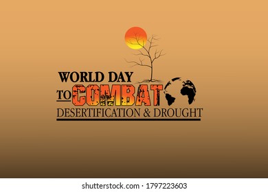 World Day to Combat Desertification and Drought Vector illustration