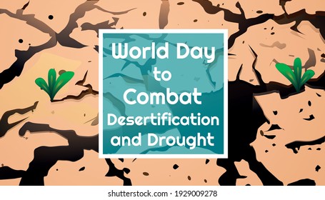 World Day to Combat Desertification and Drought banner with text in white frame
