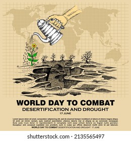 World Day To Combat, desertification and drought, poster and banner vector