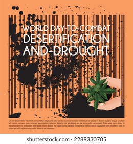 World Day To Combat, desertification and drought, poster and banner vector