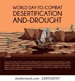 World Day To Combat, desertification and drought, poster and banner vector