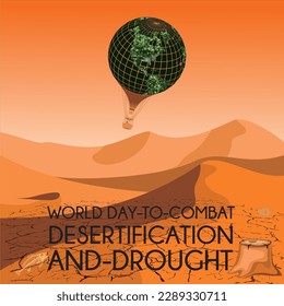 World Day To Combat, desertification and drought, poster and banner vector