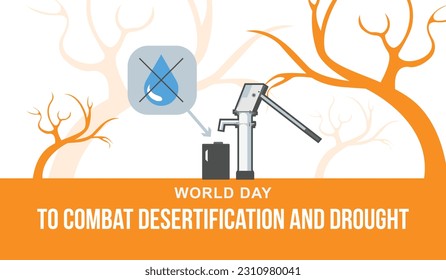 World Day Combat Desertification And Drought. Template for background, banner, card, poster. vector illustration.
