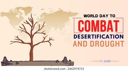 World Day to Combat Desertification and Drought. Eco-Friendly Vector Art for Combatting Desertification and Drought