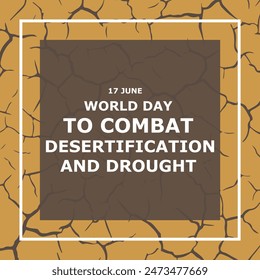 World Day to Combat Desertification and Drought. social media post concept. eps file.