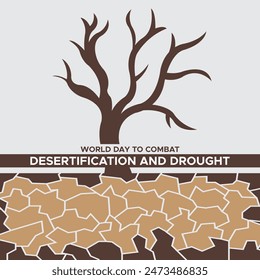 World Day to Combat Desertification and Drought. TREE AND earth with background concept. eps file