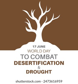 World Day to Combat Desertification and Drought. tree concept design. social media post.eps file.