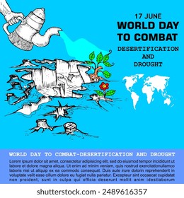 World Day To Combat desertification and drought, poster and banner vector