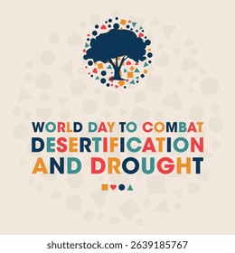 World Day to Combat Desertification and Drought, Colorful Poster, Banner Design Template.