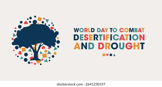 World Day to Combat Desertification and Drought, Colorful Poster, Banner Design Template.
