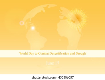 World Day to Combat Desertification and Drought vector. Abstract orange background. Vector illustration
