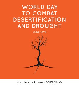 World Day to Combat Desertification and Drought Logo Vector Template