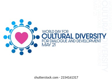 World Day for Cultural Diversity for Dialogue and Development. May 21. Vector illustration. Holiday poster