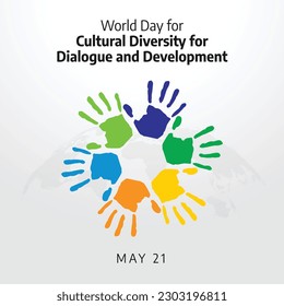 World Day for Cultural Diversity for Dialogue and Development design template for celebration. cultural diversity vector design. cultural diversity design teplate. hand vector design. globe flat.