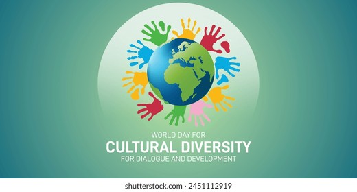 World Day for Cultural Diversity for Dialogue and Development creative concept banner, poster, social media post, greetings card, flyer, festoon etc. 