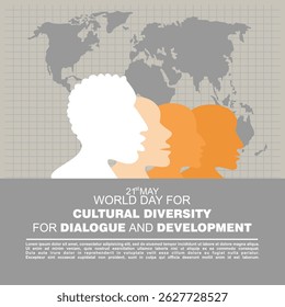 Dia Mundial da Diversidade Cultural para o Diálogo e o Desenvolvimento, vetor de cartaz