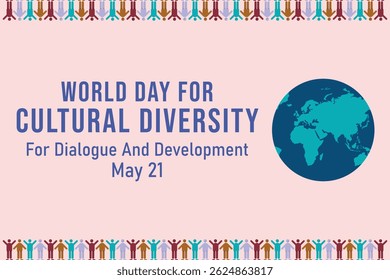 Dia Mundial da Diversidade Cultural Ilustração de Design de Banner na Web para Diálogos e Conscientização sobre o Desenvolvimento