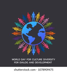 World Day for Culture Diversity for Dialog and Development, Vector Illustration. 