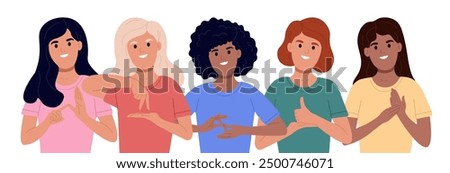 World Day Deaf. Deaf and mute people communicate in sign language. International Day of Sign Languages.