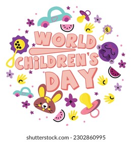 World children’s day design on the white background