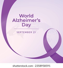 World Alzheimer’s Day design template good for celebration usage. purple ribbon vector illustration. ribbon vector illustration. vector eps 10.