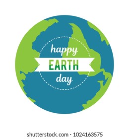 world day of the earth. Vector image for banner design, poster, posters, greeting card. Emblem with text on the globe. Call for attention to the problems of the surrounding world, ecology.