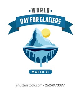 dia mundial para projeto de ilustração de vetor de geleiras