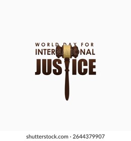 Banner do Dia Mundial da Justiça Internacional, realizado em 17 de julho