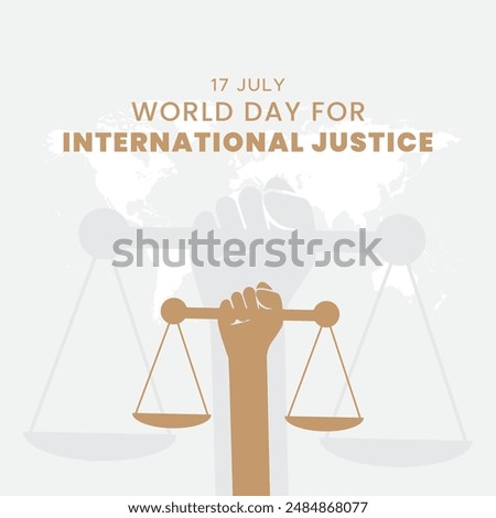 world day for international justice, editable social media post design template, vector illustration, eps file.