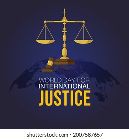 World Day for International Justice. flyer, banner