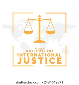 World Day for International Justice, greeting card, social media post design, vector illustration, eps file.