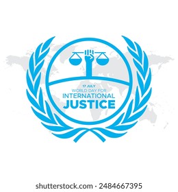 World Day for International Justice, International Justice Held o 17 july, greeting card. eps file.