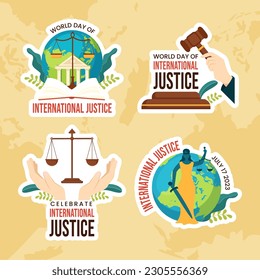 World Day for International Justice Label Illustration Flat Cartoon Hand Drawn Templates Background