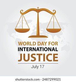 World Day For International Justice on 17 July modern abstract wall paper , template for banner and poster