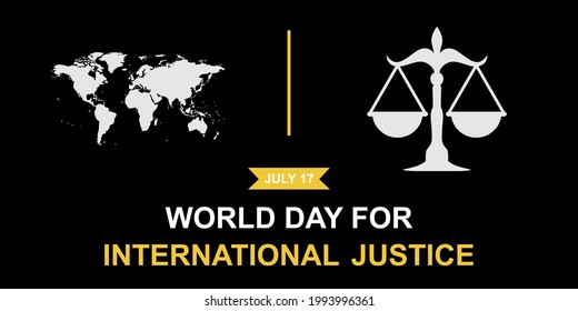 World Day International Justice Poster Banner Stock Vector (Royalty ...