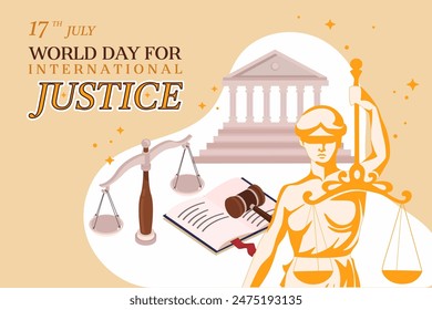 World day for international justice poster concept.