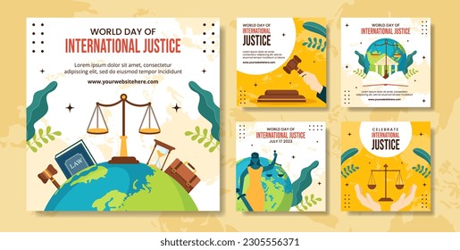 World Day for International Justice Social Media Post Illustration Flat Cartoon Hand Drawn Templates Background