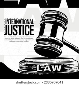 world day of International justice day Social Media post template, law day,  lawyer