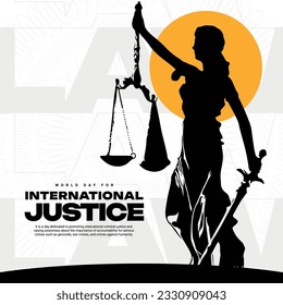 world day of International justice day Social Media post template, law day,  lawyer