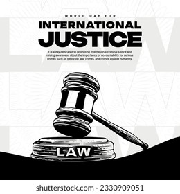 world day of International justice day Social Media post template, law day,  lawyer