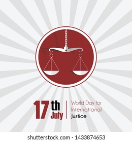 World day for International Justice Vector design with icon scales