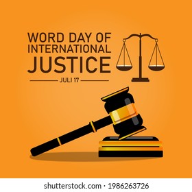 World day for international justice vector image, july 17