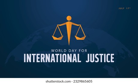 World day for international justice. Vector illustration of scales of justice from yellow origami paper. Suitable for banners, templates, greeting cards etc