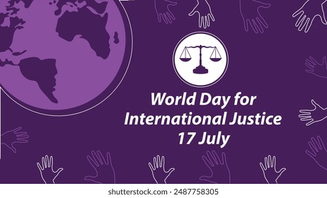 World Day for International Justice vector banner design illustration