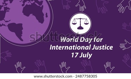 World Day for International Justice vector banner design illustration