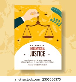 World Day for International Justice Vertical Poster Illustration Flat Cartoon Hand Drawn Templates Background